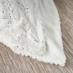 Kirkland's Home Ivory And Silver Metallic Branches Throw- Blankets & Throws