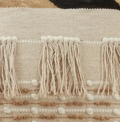 Kirkland's Home Ivory Boho Fringe Jute Pillow- Pillows