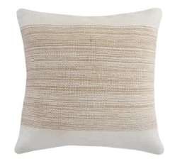 Kirkland's Home Ivory Border Natural Close Woven Jute Pillow- Pillows