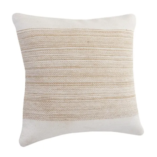 Kirkland's Home Ivory Border Natural Close Woven Jute Pillow- Pillows