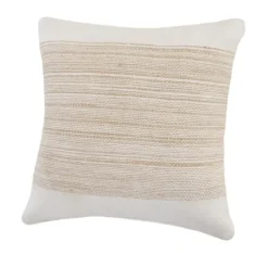 Kirkland's Home Ivory Border Natural Close Woven Jute Pillow- Pillows