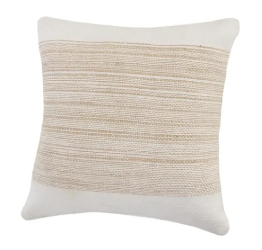 Kirkland's Home Ivory Border Natural Close Woven Jute Pillow- Pillows