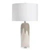 Kirkland's Home Ivory Ceramic Textured Base Table Lamp- Table Lamps