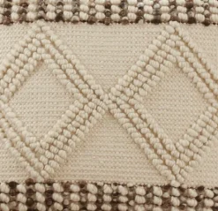 Kirkland's Home Ivory Diamond Woven Textured Polyester Pillow- Pillows