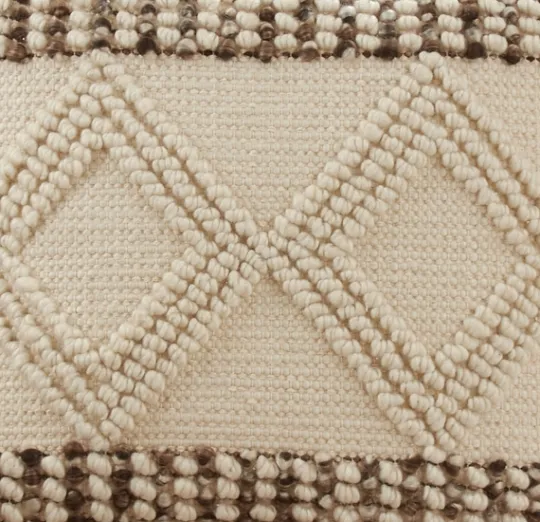 Kirkland's Home Ivory Diamond Woven Textured Polyester Pillow- Pillows