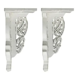 Kirkland's Home Ivory Distressed Carved 2-Pc. Wall Shelf Set- Shelves