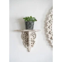 Kirkland's Home Ivory Distressed Carved 2-Pc. Wall Shelf Set- Shelves