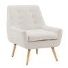 Kirkland's Home Ivory Faux Sherpa Tufted Accent Chair- Accent Chairs
