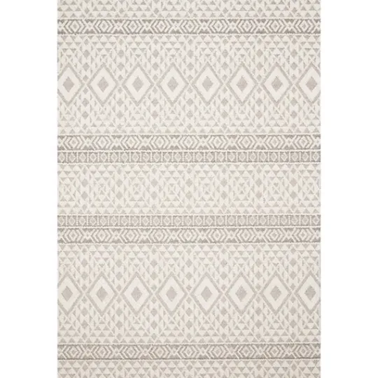 Kirkland's Home Ivory Geometric Stripes Outdoor Area Rug, 5X7- Outdoor Rugs