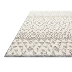 Kirkland's Home Ivory Geometric Stripes Outdoor Area Rug, 5X7- Outdoor Rugs