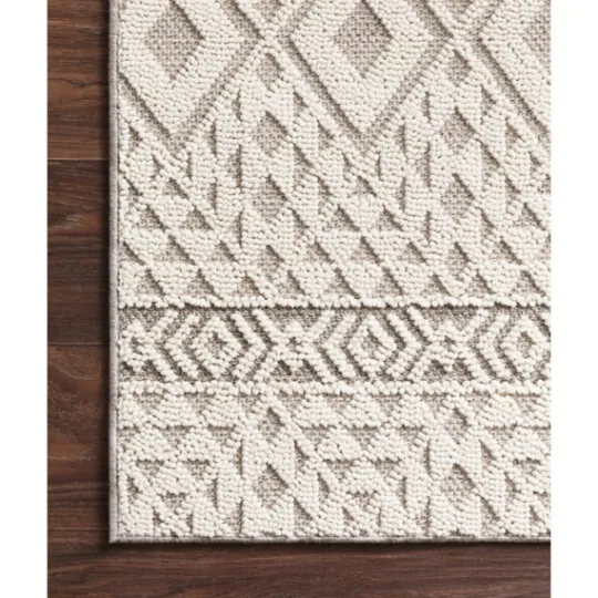 Kirkland's Home Ivory Geometric Stripes Outdoor Area Rug, 5X7- Outdoor Rugs