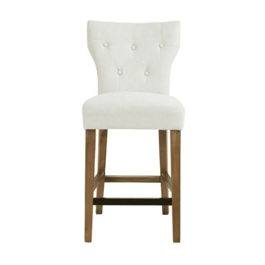 Kirkland's Home Ivory Harrison Tufted Counter Stool- Bar Stools & Counter Height Stools