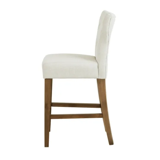 Kirkland's Home Ivory Harrison Tufted Counter Stool- Bar Stools & Counter Height Stools
