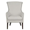 Kirkland's Home Ivory Lanea Quilted Accent Chair With Silver Studs- Accent Chairs