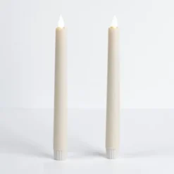 Kirkland's Home Ivory Led Soft Flame Taper Candles, Set Of 2- Candles