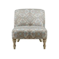 Kirkland's Home Ivory Medallion Wide Frame Slipper Accent Chair- Accent Chairs