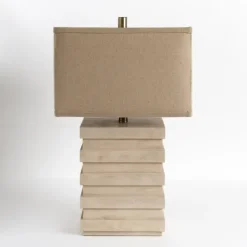 Kirkland's Home Ivory Square Tiered Table Lamp- Table Lamps