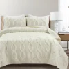 Kirkland's Home Ivory Trellis Ruffles 3-Pc. King Quilt Set- Quilts