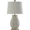 Kirkland's Home Ivory Wirebrushed Oval Table Lamp- Table Lamps
