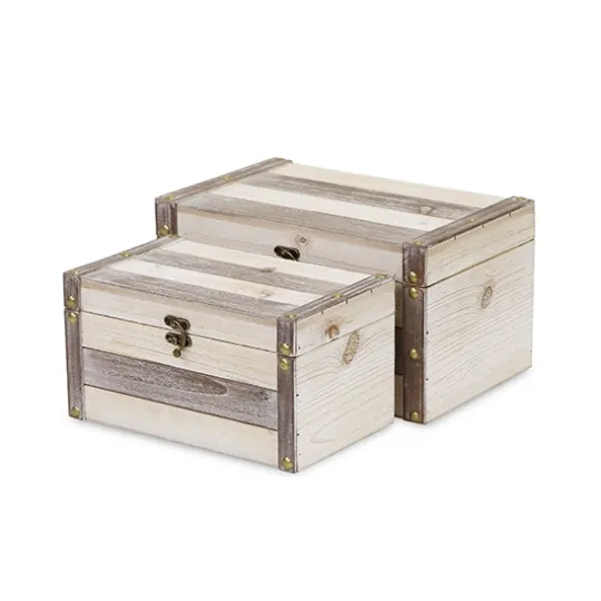Kirkland's Home Ivory Wood And Metal Boxes, Set Of 2- Baskets & Boxes