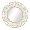 Kirkland's Home Ivory Woven Bamboo Sunburst Wall Mirror- Decorative Mirrors