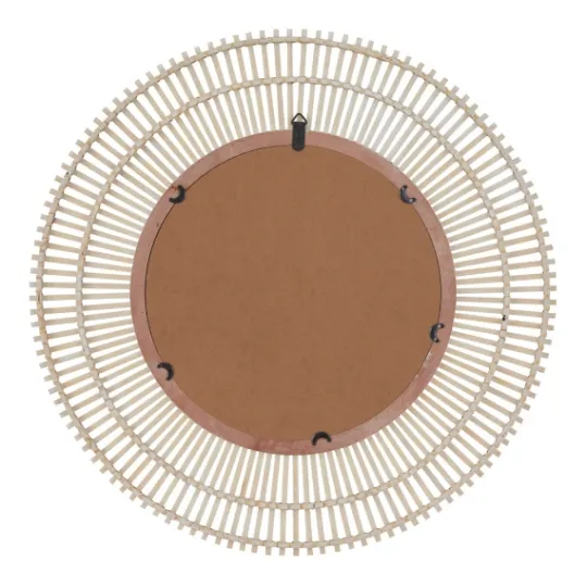 Kirkland's Home Ivory Woven Bamboo Sunburst Wall Mirror- Decorative Mirrors