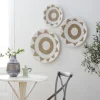 Kirkland's Home Ivory Woven Cotton Round 3-Pc. Wall Decoration- Wall Plaques