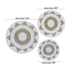 Kirkland's Home Ivory Woven Cotton Round 3-Pc. Wall Decoration- Wall Plaques