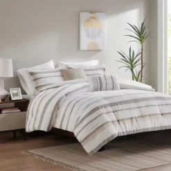 Kirkland's Home Jacquard Stripe 5-Pc. Cali King Comforter Set- Comforters