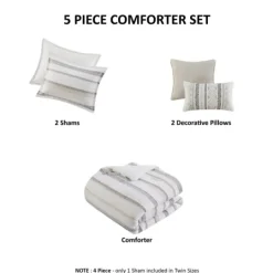 Kirkland's Home Jacquard Stripe 5-Pc. Cali King Comforter Set- Comforters