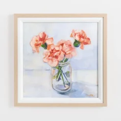 Kirkland's Home January Carnation Framed Art Print- Framed Art