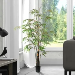 Kirkland's Home Japanese Bamboo Tree In Black Planter, 5 Ft.- Trees & Topiaries