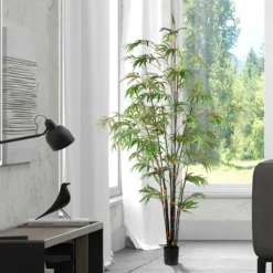 Kirkland's Home Japanese Bamboo Tree In Black Planter, 6 Ft.- Trees & Topiaries
