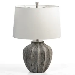 Kirkland's Home Jaxson Stone Gray Table Lamp- Table Lamps