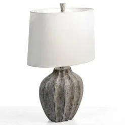 Kirkland's Home Jaxson Stone Gray Table Lamp- Table Lamps