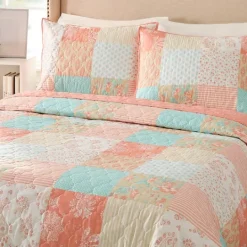 Kirkland's Home Jessica Simpson Coral Ikigai Queen Quilt Set- Quilts