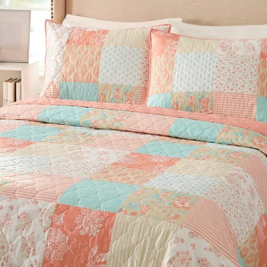 Kirkland's Home Jessica Simpson Coral Ikigai Queen Quilt Set- Quilts