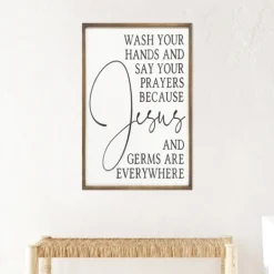 Kirkland's Home Jesus And Germs Are Everywhere Wall Plaque- Wall Quotes & Signs