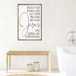 Kirkland's Home Jesus And Germs Are Everywhere Wall Plaque- Wall Quotes & Signs