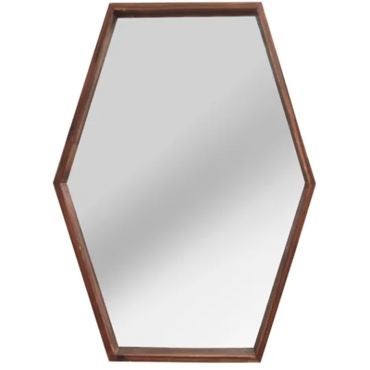 Kirkland's Home Jojo Wood Hexagon Wall Mirror- Decorative Mirrors
