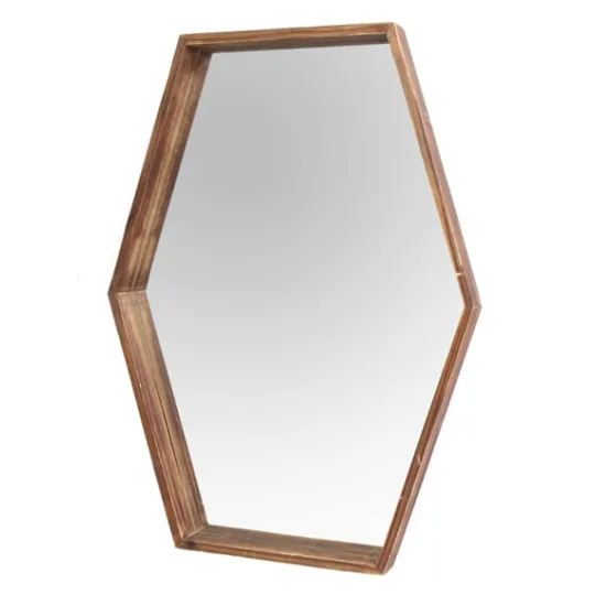 Kirkland's Home Jojo Wood Hexagon Wall Mirror- Decorative Mirrors
