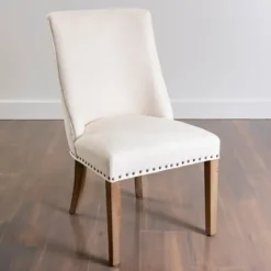 Kirkland's Home Julia Cream Upholstered Dining Chair- Dining Chairs