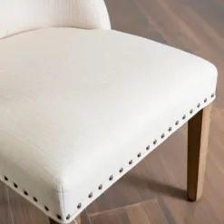 Kirkland's Home Julia Cream Upholstered Dining Chair- Dining Chairs