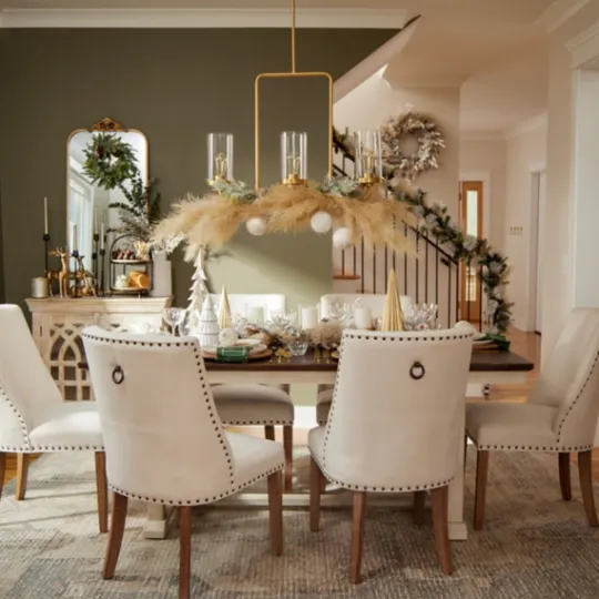 Kirkland's Home Julia Cream Upholstered Dining Chair- Dining Chairs