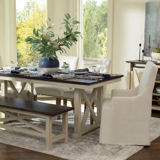 Kirkland's Home Julia Cream Upholstered Dining Chair- Dining Chairs