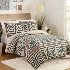 Kirkland's Home Justina Blakeney Black Hypnotic Queen Quilt Set- Quilts