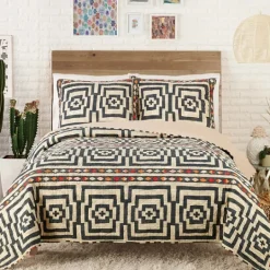 Kirkland's Home Justina Blakeney Black Hypnotic King Quilt Set- Quilts