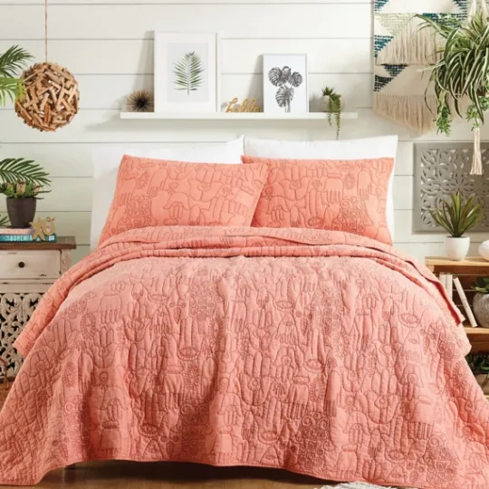 Kirkland's Home Justina Blakeney Blush Hamsa Queen Quilt Set- Quilts
