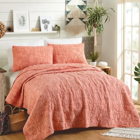 Kirkland's Home Justina Blakeney Blush Hamsa Queen Quilt Set- Quilts