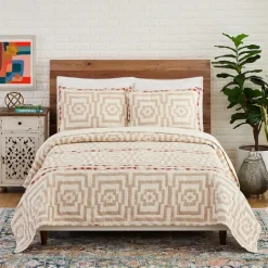 Kirkland's Home Justina Blakeney Yellow Hypnotic King Quilt Set- Quilts